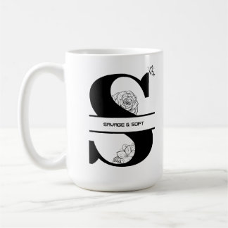 S ist für Savage & Sweet - Blumenbrief-T-Shirt Kaffeetasse