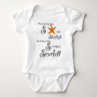 S ist für Scarlett Starfish T-Shirt Baby Strampler