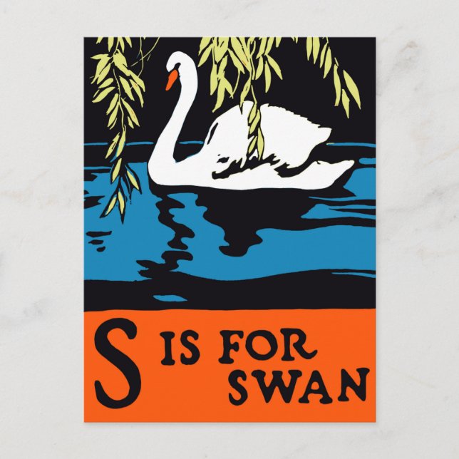 S ist für Schwan Poster Postkarte (Vorderseite)