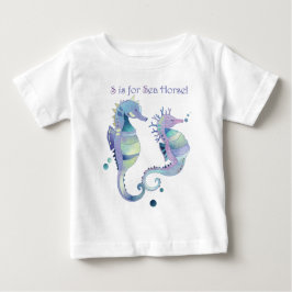 S ist für Sea Horse Niedlich Baby T-shirt