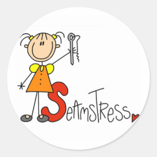 S ist für Seamstress Runder Aufkleber