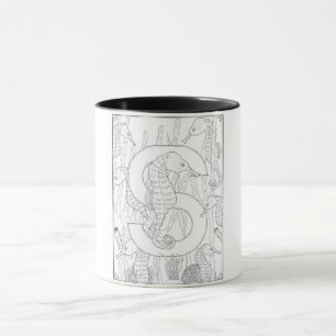 S ist für Seepferd Monogramm Tasse