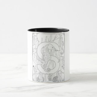 S ist für Seepferd Monogramm Tasse