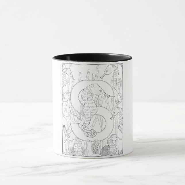 S ist für Seepferd Monogramm Tasse (Zentrum)