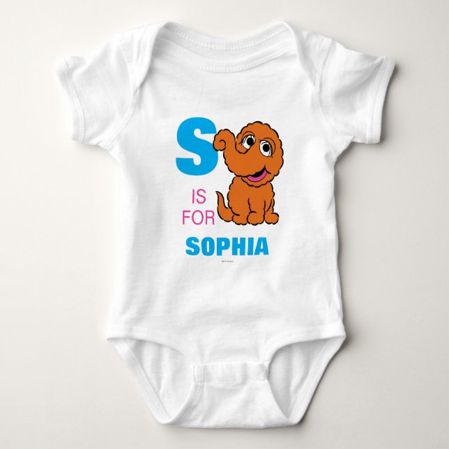 S ist für Snuffleupagus | Name hinzufügen Baby Strampler (Vorderseite)