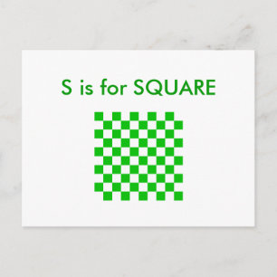 "S" ist für Square Alphabet Flashcard Postkarte