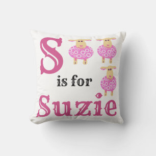 S ist für Suzie Throw Pillow geeignet Kissen