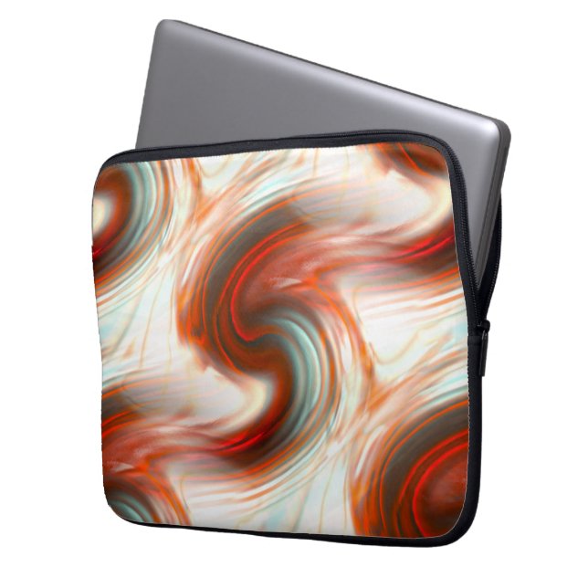 S-Kurve in oysterbeige Textur und rot schattiert a Laptopschutzhülle (Vorderseite Links)