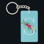 S Letter Initial Monogram Floral Custom Color<br><div class="desc">Passen Sie auf Wunsch jeden Text an.</div>