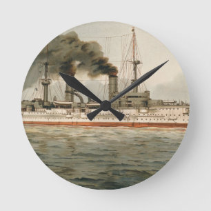 S.M. Grosse Kreuzer 'Furst Bismarck' (H.M. Great C Runde Wanduhr