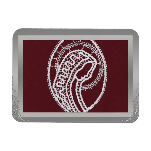 S. Mary Elegantes Foto an der silbernen Grenze Magnet (Horizontal)