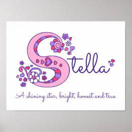 S monogram art Stella girls name meint poster