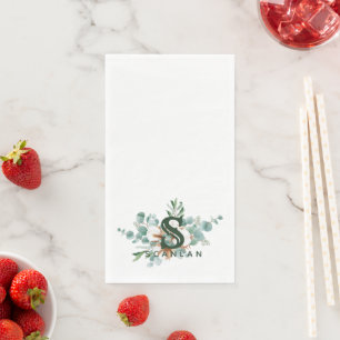 S Monogram Botanical Floral Guest Handtücher Serviette