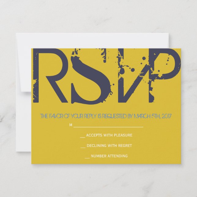 S Monogram Initials Bar Bat Mitzvah Reply Card RSVP Karte (Vorderseite)