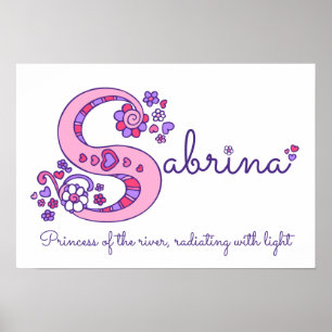 S Monogramm Kunst Sabrina Mädchen Name Bedeutung P Poster