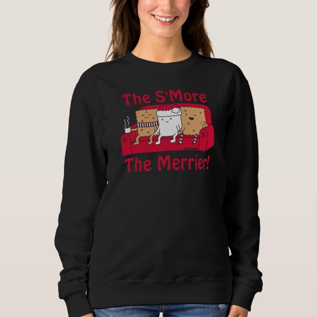 S more Merrier Funny Cartoon Weihnachten Sweatshirt (Vorderseite)