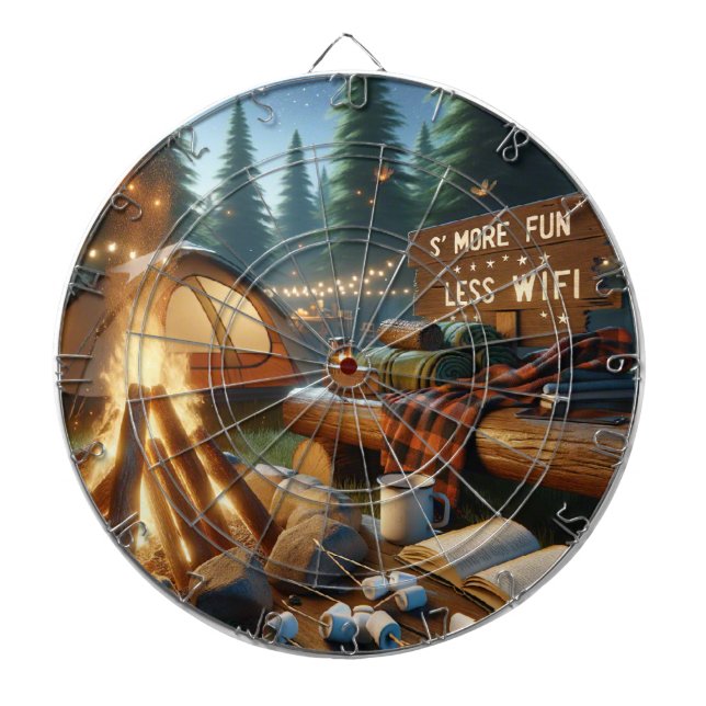 S’more Spaß Camping Dartboard – Rustikale Spielzim Dartscheibe (vorne)
