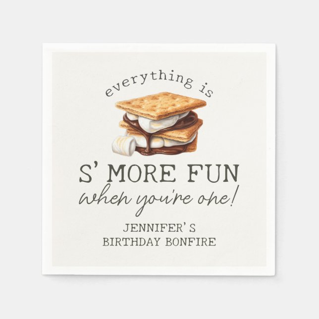 S’mores Fall Bonfire Outdoor First Birthday Serviette (Vorderseite)