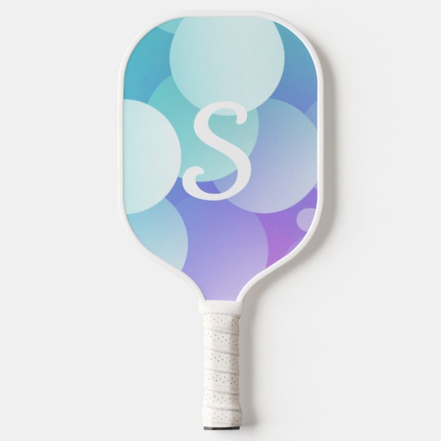 S Name Pickleball Paddle Lila Blue Buble Modern (Vorderseite)