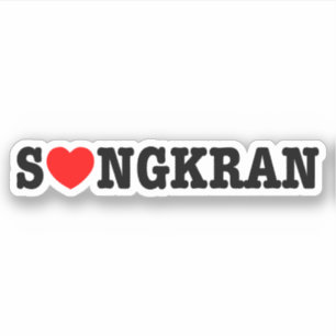 S ❤ NGKRAN ~ Herz (Liebe) Songkran Aufkleber