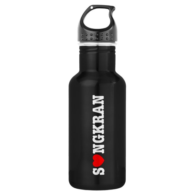 S ❤ NGKRAN ~ Herz (Liebe) Songkran Edelstahlflasche (Vorderseite)