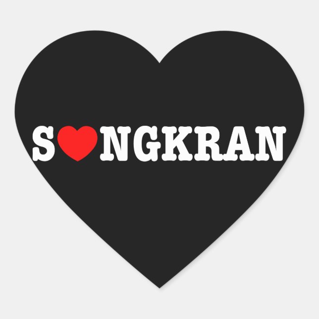 S ❤ NGKRAN ~ Herz (Liebe) Songkran Herz-Aufkleber (Vorderseite)