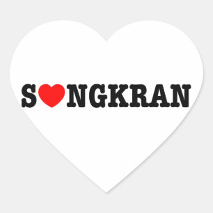 S ❤ NGKRAN ~ Herz (Liebe) Songkran Herz-Aufkleber