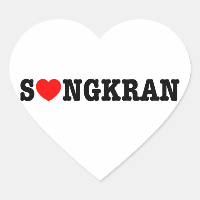 S ❤ NGKRAN ~ Herz (Liebe) Songkran Herz-Aufkleber (Vorderseite)