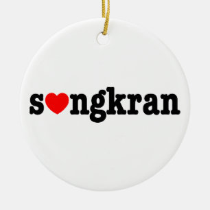 s ❤ ngkran ~ Herz (Liebe) Songkran Keramik Ornament
