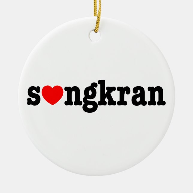 s ❤ ngkran ~ Herz (Liebe) Songkran Keramik Ornament (Vorne)