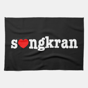 s ❤ ngkran ~ Herz (Liebe) Songkran Küchentuch