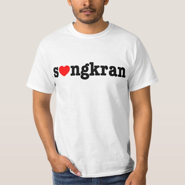 s ❤ ngkran ~ Herz (Liebe) Songkran T-Shirt (Vorderseite)