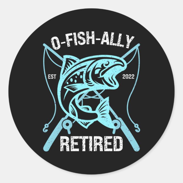 S O-Fish-Ally Remüde 2022 Fishing Retiret Runder Aufkleber (Vorderseite)
