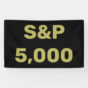S&P 5.000 Level Stock Market Index Celebration Banner