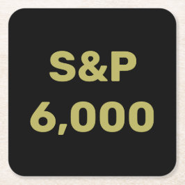 S&P 6.000 Level Stock Market Index Celebration Rechteckiger Pappuntersetzer