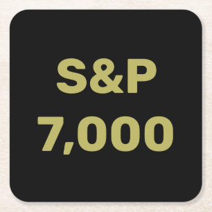 S&P 7.000 Level Stock Market Index Celebration Rechteckiger Pappuntersetzer