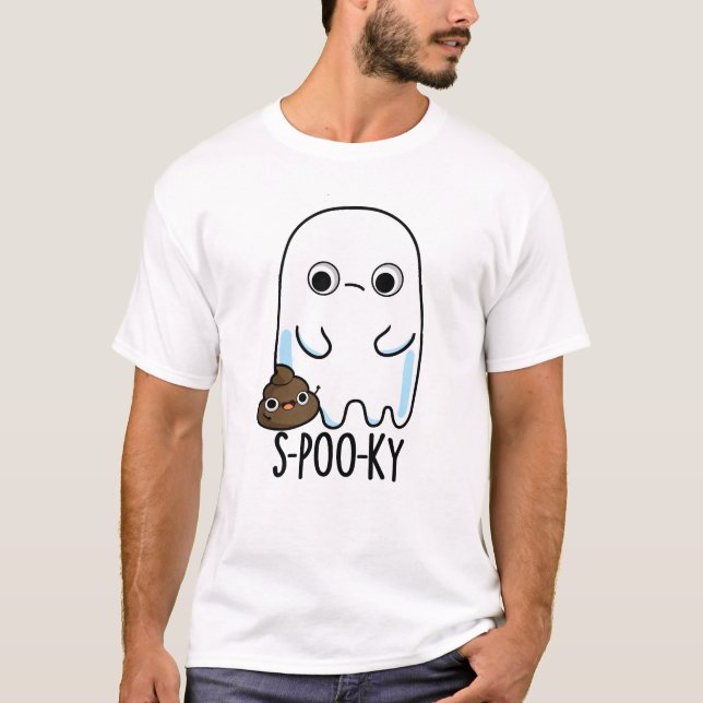 S-poo-ky Funny Ghost Kack Pun T-Shirt (Vorderseite)