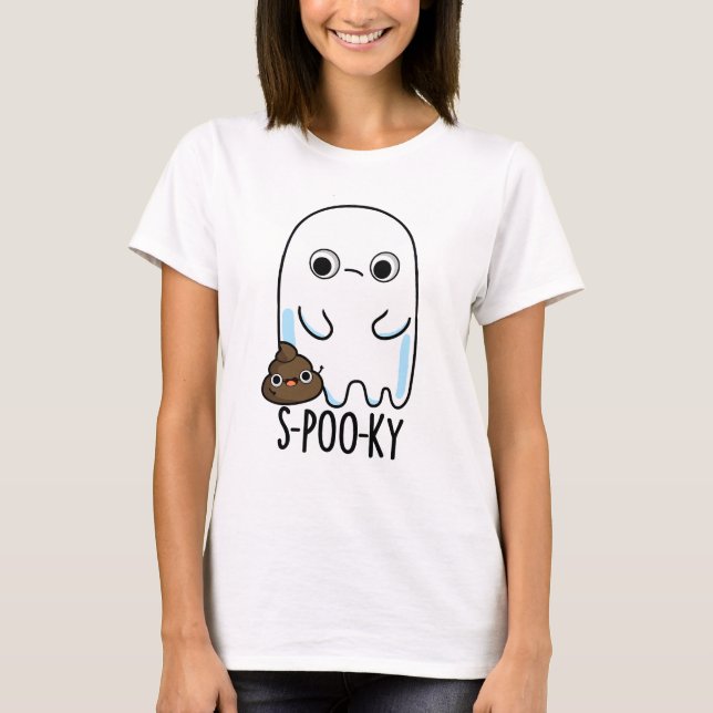 S-poo-ky Funny Ghost Kack Pun T-Shirt (Vorderseite)