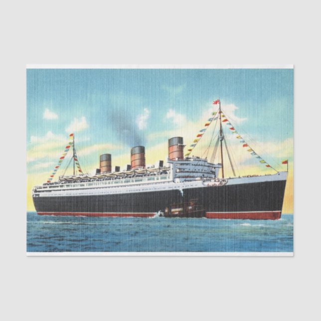 S. Queen Mary (1930-1945) Ocean Liner Seidenpapier (Vorderseite)