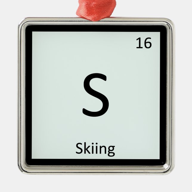 S - Regelmäßiges Tabellensymbol für die Skisportch Silbernes Ornament (Vorne)