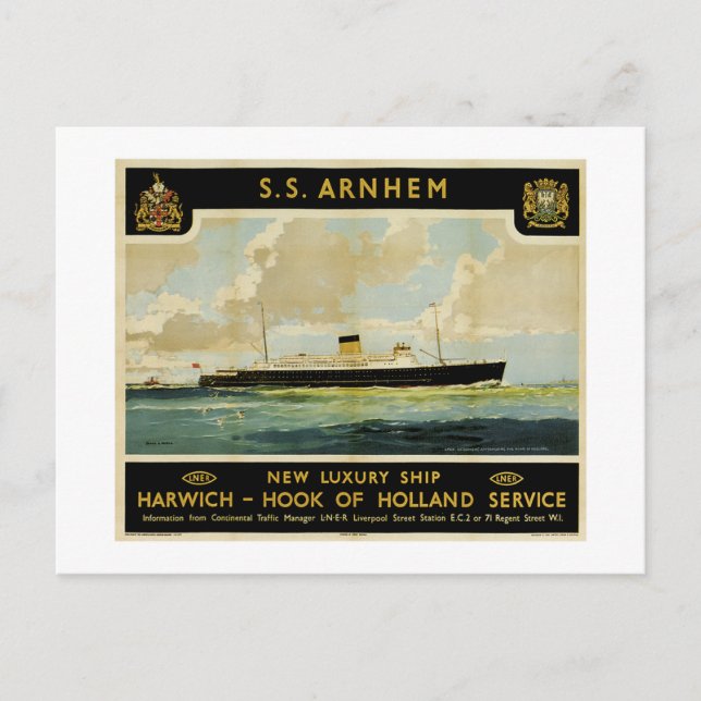 S.S. Arnhem - Luxury Liner - Holland Postkarte (Vorderseite)