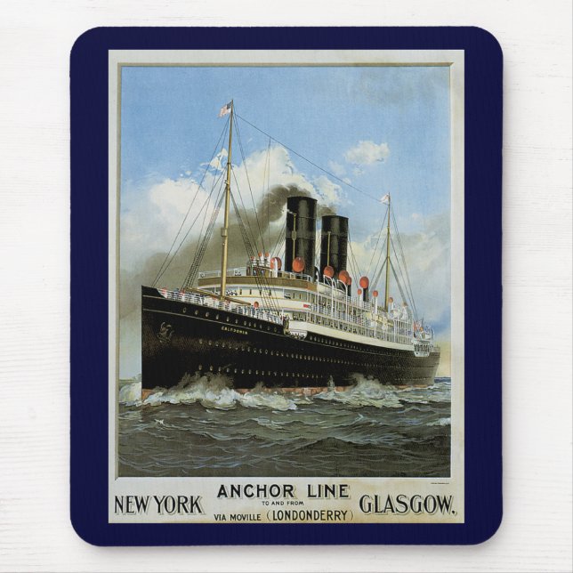 S.S. Caledonia - New York nach und von Glasgow Mousepad (Vorne)