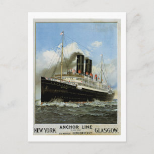 S.S. Caledonia - New York nach und von Glasgow Postkarte