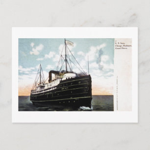 S.S. Iowa, Chicago, Muskegon, Grand Haven Postkarte