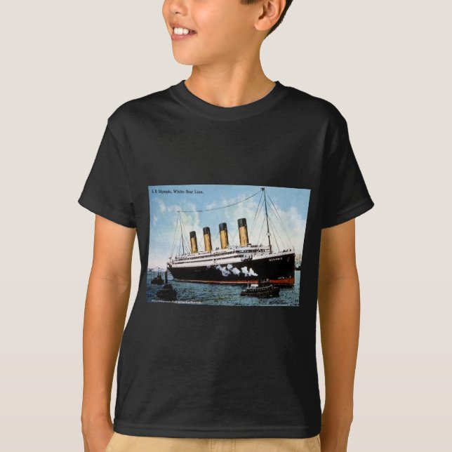 S.S. Olympischer Stern, weißer Stern Line, 1913 T-Shirt (Vorderseite)