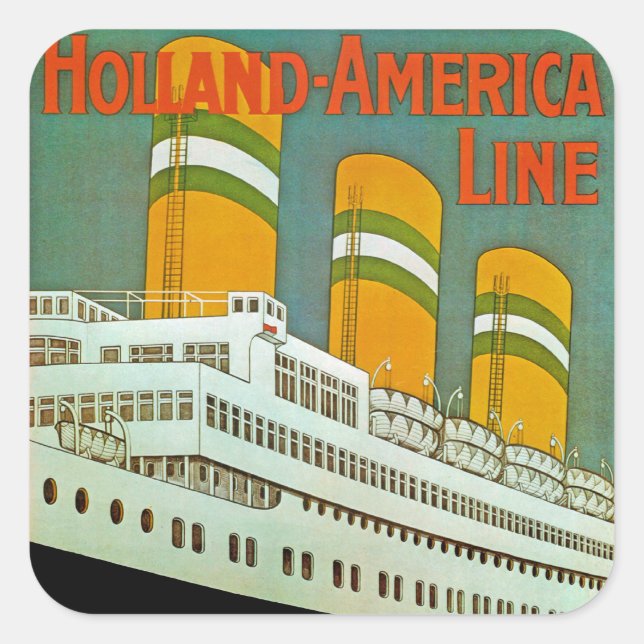 s.s. Statendam Quadratischer Aufkleber (Vorderseite)