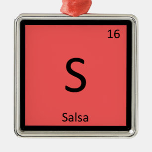 S - Salsa-Gewürz Chemie Periodensystem Silbernes Ornament
