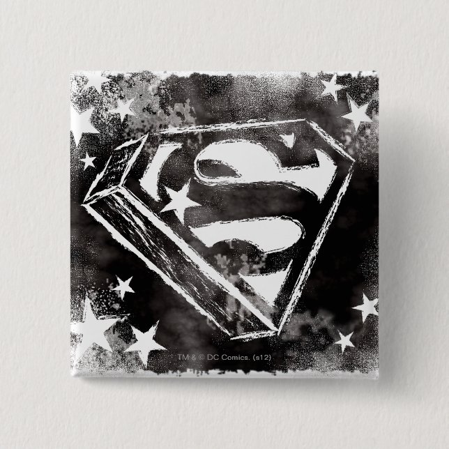 S-Schild mit Sternen Button (Vorderseite)