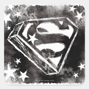 S-Schild mit Sternen Quadratischer Aufkleber