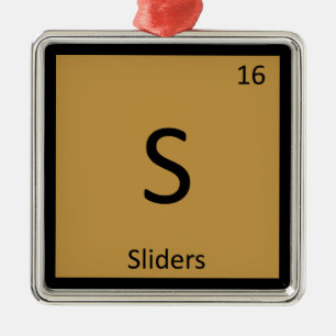 S - Sliders Burger Chemie Periodensystem Symbol Silbernes Ornament